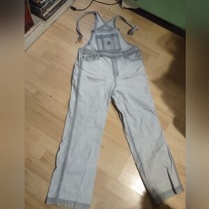 Converse All Star Women's Casual Light Gray Denim Overalls